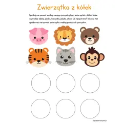 Międzynarodowy dzień kropki - pomysły na rysowanie zwierzątek z kółek: świnka, lew, miś, tygrys, kot, małpka.