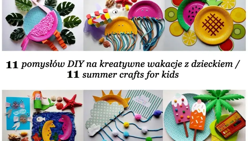 Kreatywne pomysły na laurki i wakacyjne prace plastyczne dla dzieci: flaming, rybki, meduzy, owoce, lody i morskie stworzenia.