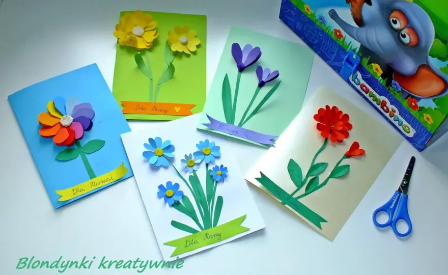 Prezent dla mamy z papieru - 3 pomysły i laurka 3D